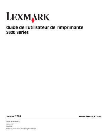 Manuel du propriétaire | Lexmark X2625 Manuel utilisateur | Fixfr