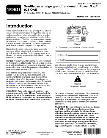 Toro Power Max Heavy Duty 928 OAE Snowthrower Manuel utilisateur | Fixfr