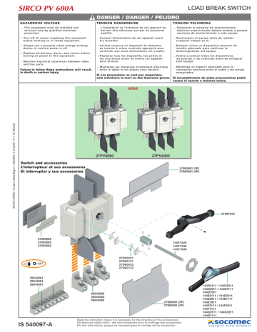 Mode d'emploi | Socomec SIRCO PV UL98B Operating instrustions | Fixfr