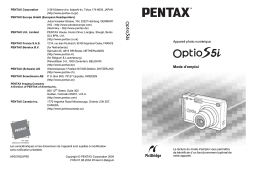 Pentax Série Optio S5i Mode d'emploi