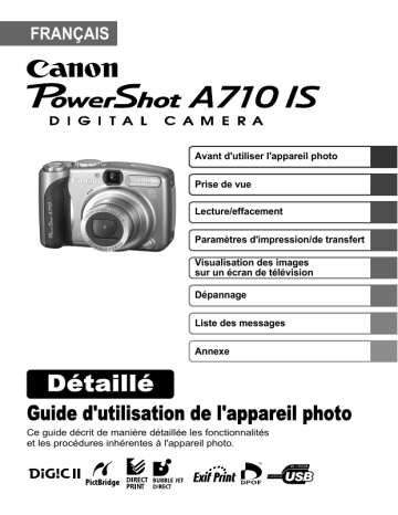 Mode d'emploi | Canon Powershot A710 IS Manuel utilisateur | Fixfr
