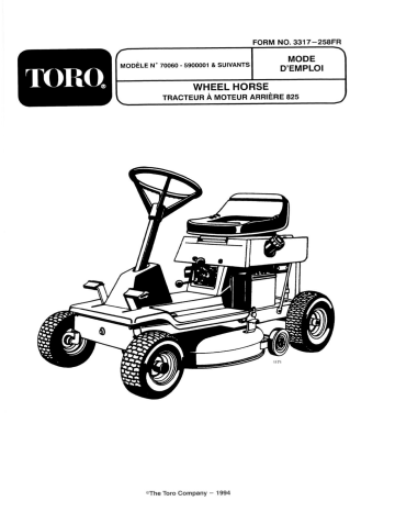 Toro 8-25 Rear Engine Rider Riding Product Manuel utilisateur | Fixfr