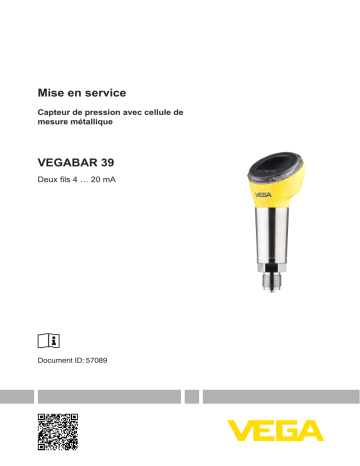Mode d'emploi | Vega VEGABAR 39 Pressure sensor with switching function Operating instrustions | Fixfr