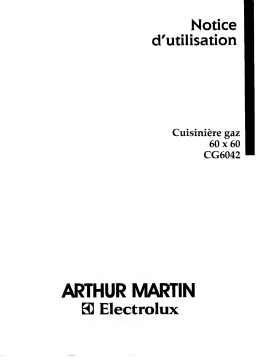 ARTHUR MARTIN ELECTROLUX CG6042-1             Manuel utilisateur