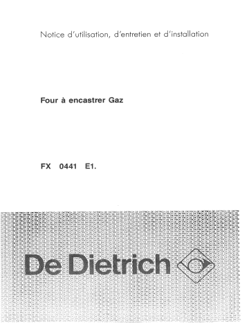 FX0441E1B | Manuel du propriétaire | De Dietrich FX0441E1N Manuel utilisateur | Fixfr