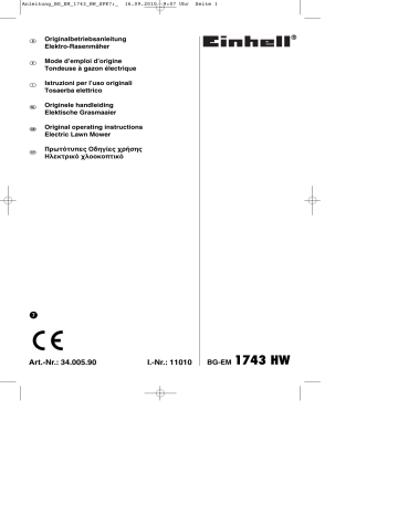 Manuel du propriétaire | EINHELL BG-EM 1743 HW Manuel utilisateur | Fixfr