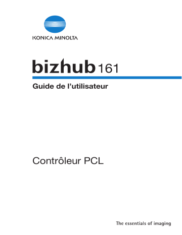 Manuel du propriétaire | Konica Minolta BIZHUB 161 PCL Manuel utilisateur | Fixfr