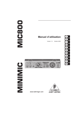 Behringer MIC800 Manuel utilisateur