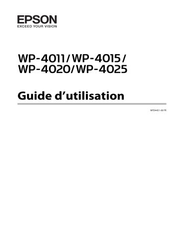 Manuel du propriétaire | Epson WORKFORCE PRO WP-4025DW Manuel utilisateur | Fixfr