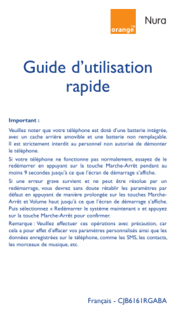 Mode d'emploi | ORANGE Nura Manuel utilisateur | Fixfr