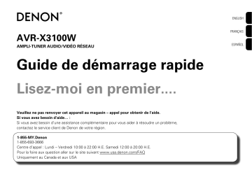 Manuel du propriétaire | Denon AVR-X3100W Manuel utilisateur | Fixfr