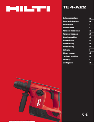 Mode d'emploi | Hilti TE 4-A22 Manuel utilisateur | Fixfr