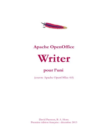 Mode d'emploi | OPEN OFFICE OpenOffice Apache Writer Manuel utilisateur | Fixfr