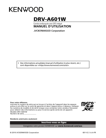 Kenwood DRV-A601W Manuel utilisateur | Fixfr