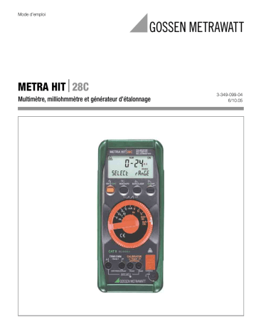 CP28 Calibrator Pack | Mode d'emploi | Gossen MetraWatt METRAHit 28C Operating instrustions | Fixfr