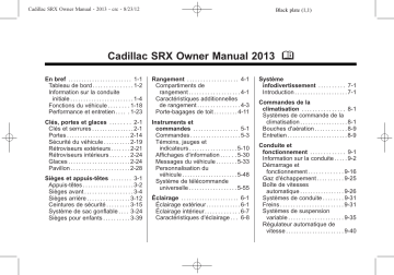 Cadillac SRX Manuel du propriétaire | Fixfr
