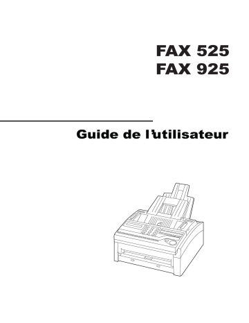 Mode d'emploi | Utax FAX 525 Fax System Manuel utilisateur | Fixfr