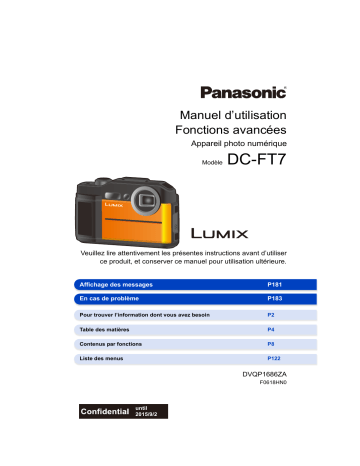 Manuel du propriétaire | Panasonic Lumix DMC-FZ150 Manuel utilisateur | Fixfr