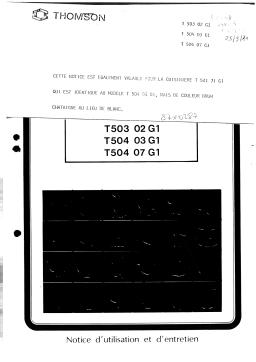 Thomson T50302G Manuel utilisateur