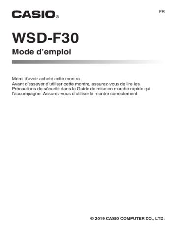 Casio Pro Trek Smart WSD-F30 Mode d'emploi | Fixfr