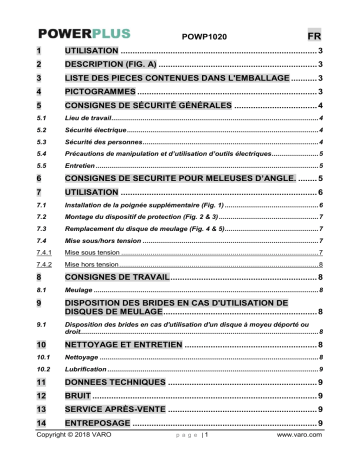 Manuel du propriétaire | Powerplus POWP1020 Manuel utilisateur | Fixfr