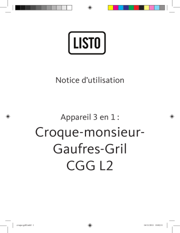 Manuel du propriétaire | Listo CGG L2 Manuel utilisateur | Fixfr