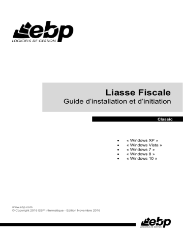 Mode d'emploi | EBP Liasse Fiscale Classic Manuel utilisateur | Fixfr