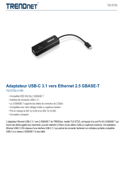 Trendnet TUC-ET2G USB-C 3.1 to 2.5GBASE-T Ethernet Adapter Fiche technique