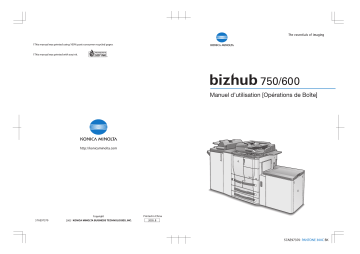 Manuel du propriétaire | Konica Minolta BIZHUB 750 Manuel utilisateur | Fixfr