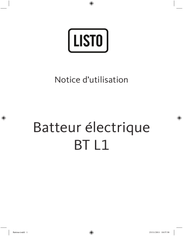 Manuel du propriétaire | Listo BT L1 BLEU CARAIBES Manuel utilisateur | Fixfr