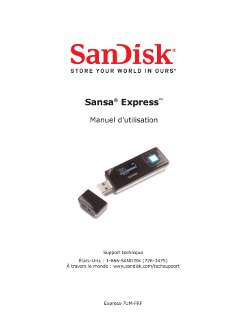 Manuel du propriétaire | SanDisk SANSA EXPRESS Manuel utilisateur | Fixfr