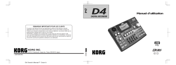 Manuel du propriétaire | Korg D4 Manuel utilisateur | Fixfr