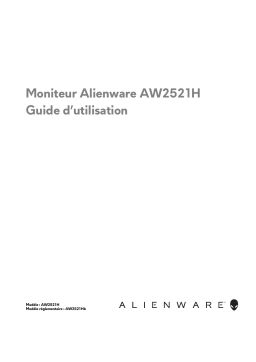 Alienware AW2521H 25 Gaming Monitor Manuel utilisateur