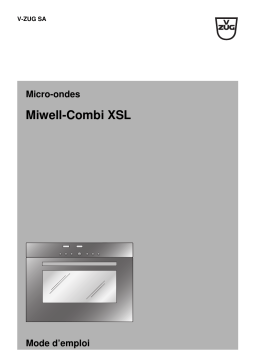 V-ZUG 939 Microwave Miwell-Combi XSL Export Manuel utilisateur