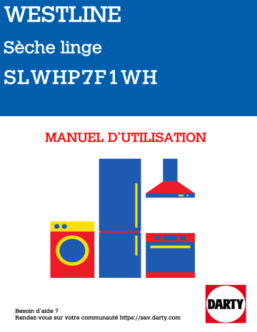 Manuel du propriétaire | WESTLINE SLWHP7F1WH Manuel utilisateur | Fixfr