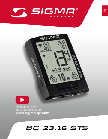 Mode d'emploi | SIGMA SPORT BC 23.16 STS Manuel utilisateur | Fixfr