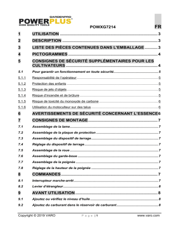 Manuel du propriétaire | Powerplus POWXG7214 Manuel utilisateur | Fixfr