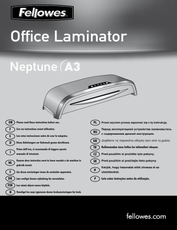 Manuel du propriétaire | Fellowes Neptune A3 Manuel utilisateur | Fixfr