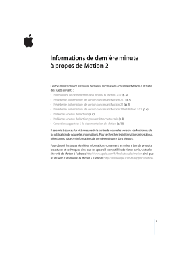 Apple MOTION 2.1 Manuel utilisateur