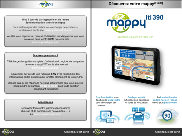 Guide de démarrage rapide | MAPPY iti 390 Manuel utilisateur | Fixfr