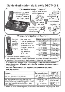 Uniden DECT4086 Manuel utilisateur