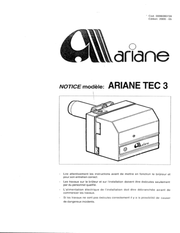 Manuel du propriétaire | ARIANE TEC 3 Manuel utilisateur | Fixfr