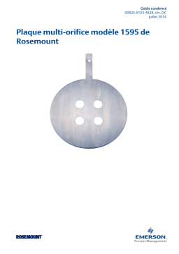 Rosemount 1595 Plaque multi-orifice modèle Manuel utilisateur
