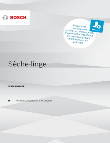 Manuel du propriétaire | Bosch WTW85460FF Sèche-linge Manuel utilisateur | Fixfr
