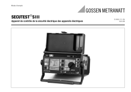 Gossen MetraWatt SECUTEST SIII Operating instrustions