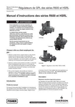 Fisher R600 and HSRL Series LP-Gas Regulators Manuel du propriétaire