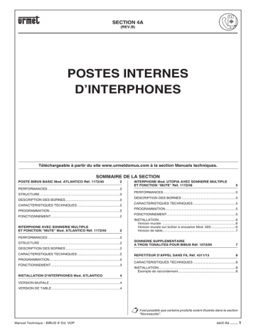 urmet domus MT124-021 F - Systeme Bibus II ed. VOP Manuel utilisateur | Fixfr