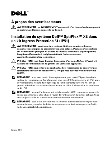 Dell OptiPlex XE desktop Manuel utilisateur | Fixfr