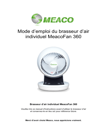 Meaco MeacoFan 360 Personal Air Circulator Manuel utilisateur | Fixfr