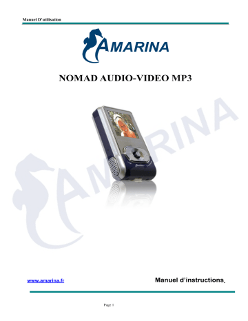 Manuel du propriétaire | Amarina MP3 NOMAD Manuel utilisateur | Fixfr